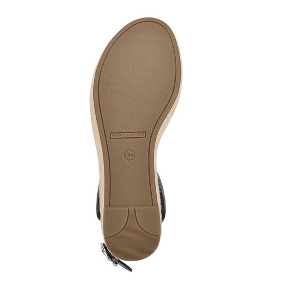 Franco Sarto Black Ben Leather Platform Espadrilles Sandal Women’s Size 10 Wide - Picture 5 of 5